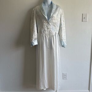 Vintage Natori Small Elegant White Quilted Robe S 21